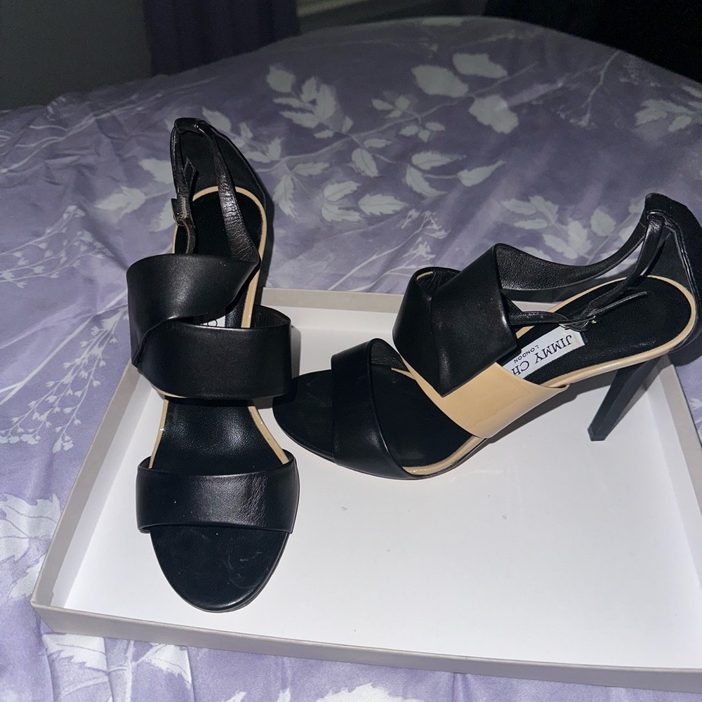 Jimmy Choo Black and Nude Heels
